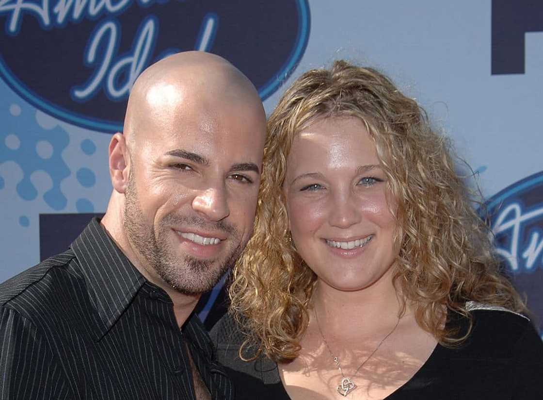 Chris and his wife Deanna on the set of American Idol Chris and his wife Deanna on the set of American Idol