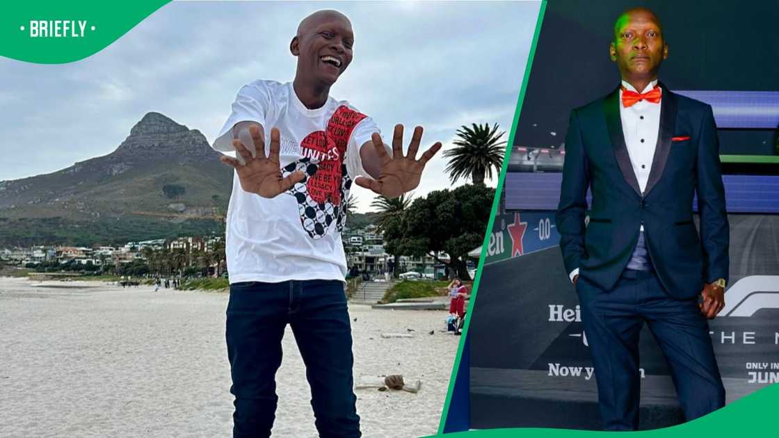 A photo of Warren Masemola has gone viral. A photo of Warren Masemola has gone viral.