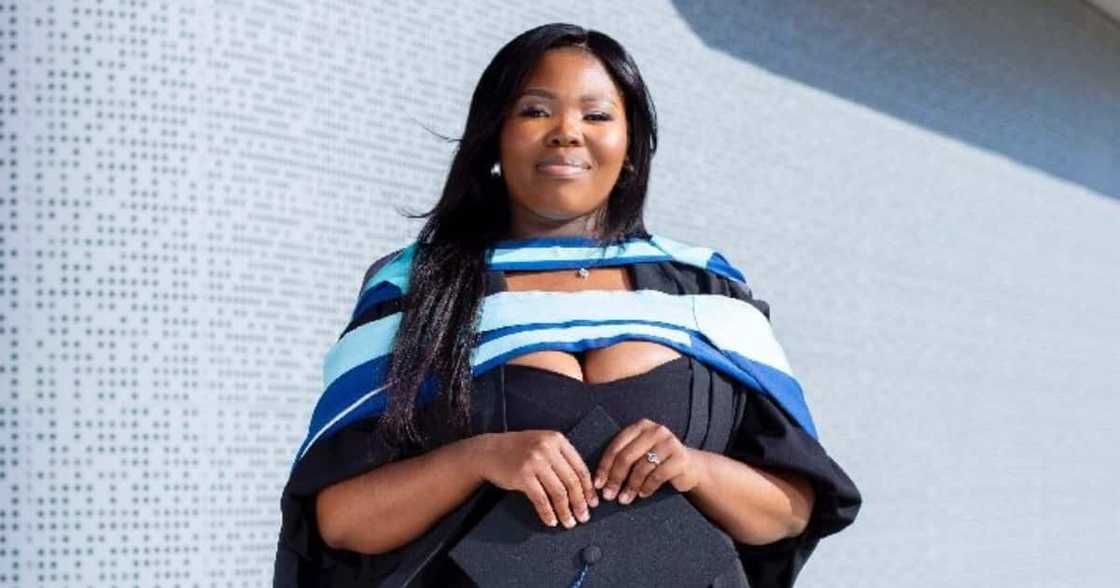 A lady in Eastern Cape who obtained her master's degree after five years of hard work A lady in Eastern Cape who obtained her master's degree after five years of hard work