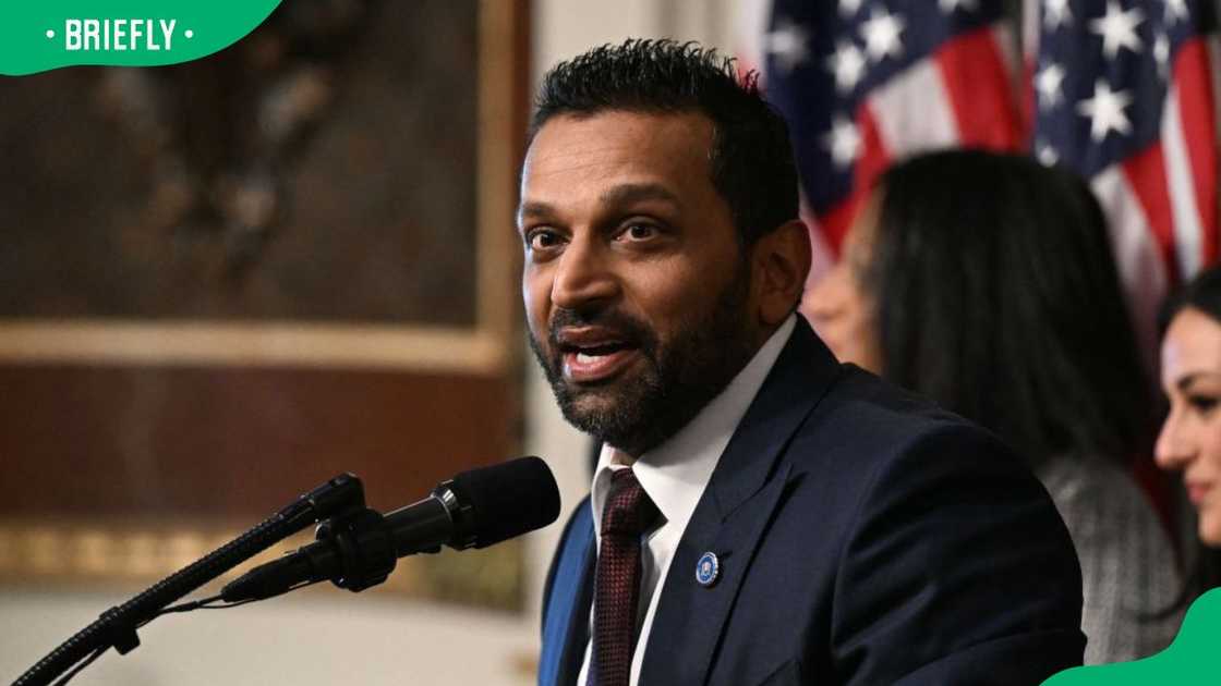 Kash Patel in the Indian Treaty Room at the Eisenhower Executive Office Building in 2025 Kash Patel in the Indian Treaty Room at the Eisenhower Executive Office Building in 2025