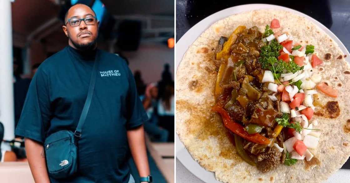 Twitter user @Tumi213 and his mogodu wrap Twitter user @Tumi213 and his mogodu wrap
