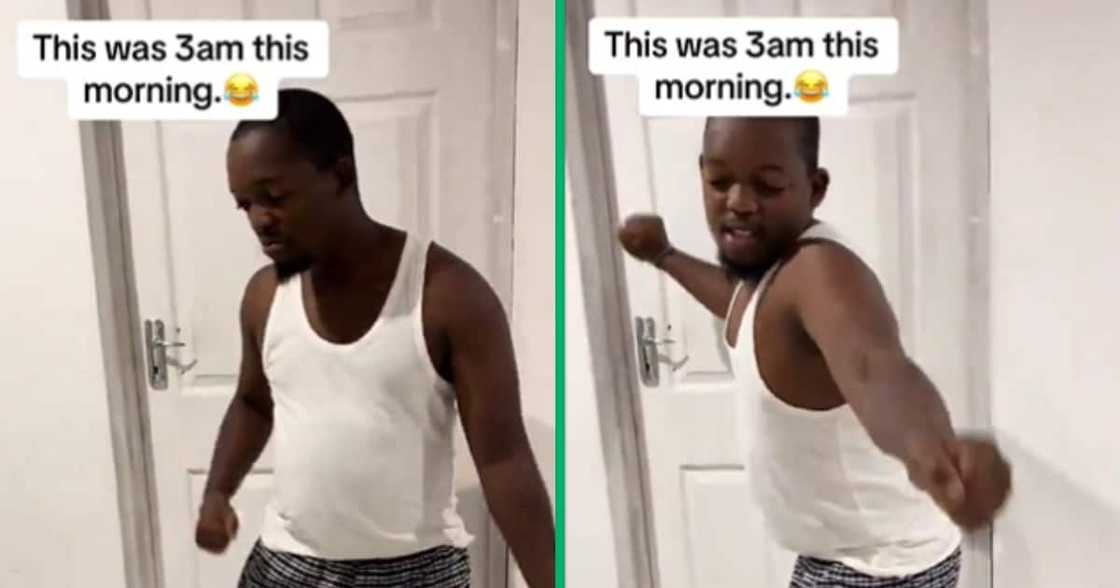 This man peacefully came home at 3am and was caught dancing in his PJs by his content-creating wife This man peacefully came home at 3am and was caught dancing in his PJs by his content-creating wife