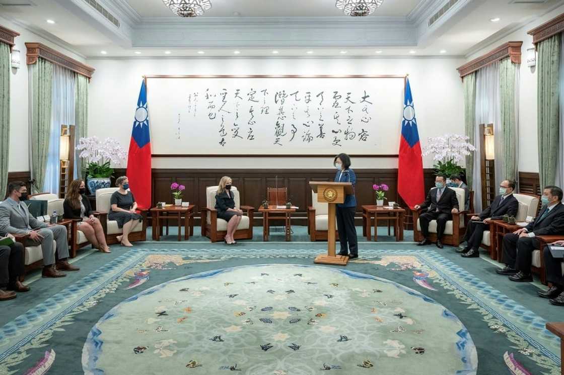 Tennessee senator Marsha Blackburn met with Taiwanese President Tsai Ing-wen on Friday in Taipei Tennessee senator Marsha Blackburn met with Taiwanese President Tsai Ing-wen on Friday in Taipei