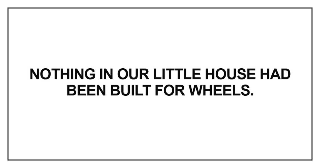 Nothing in our little house Nothing in our little house