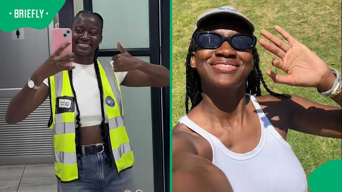 A woman, a Zambian private pilot, posed in a TikTok video.