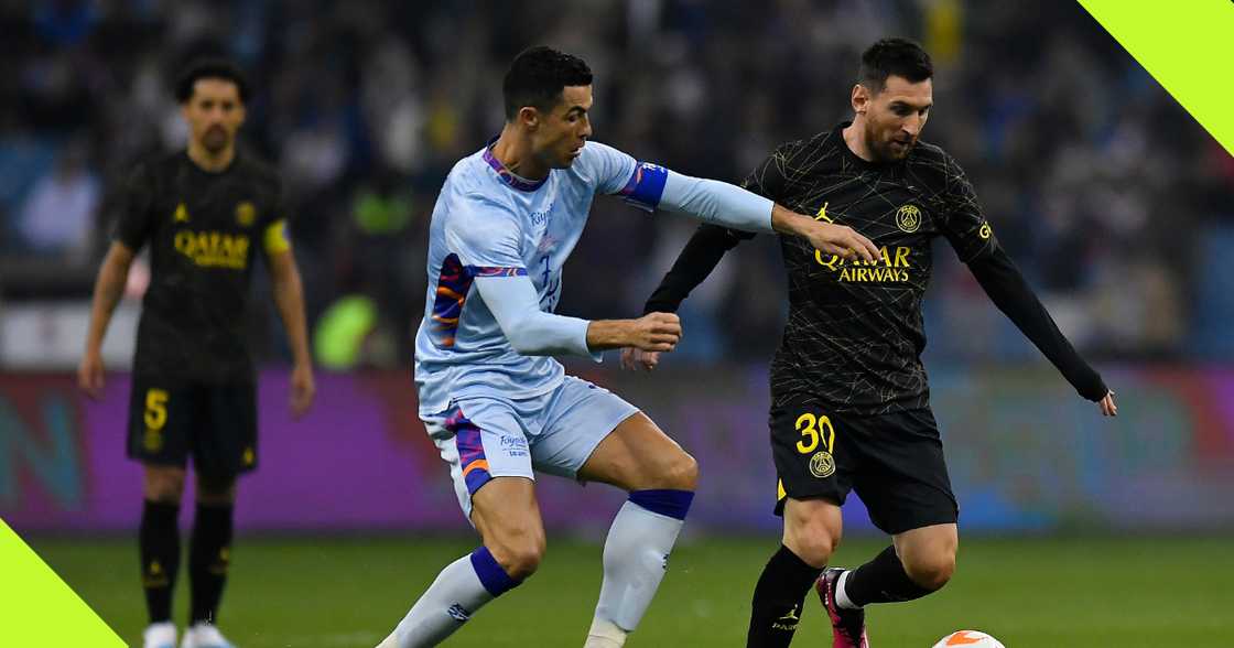 Ronaldo and Messi during the Riyadh season cup Ronaldo and Messi during the Riyadh season cup