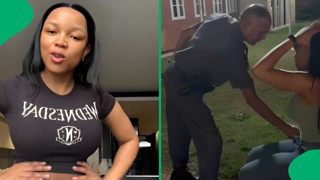 A TikTokker shared a video of herself taken to a police station after a fight with her man