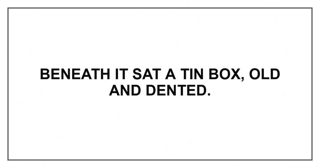 Beneath it sat a tin box, old and dented.