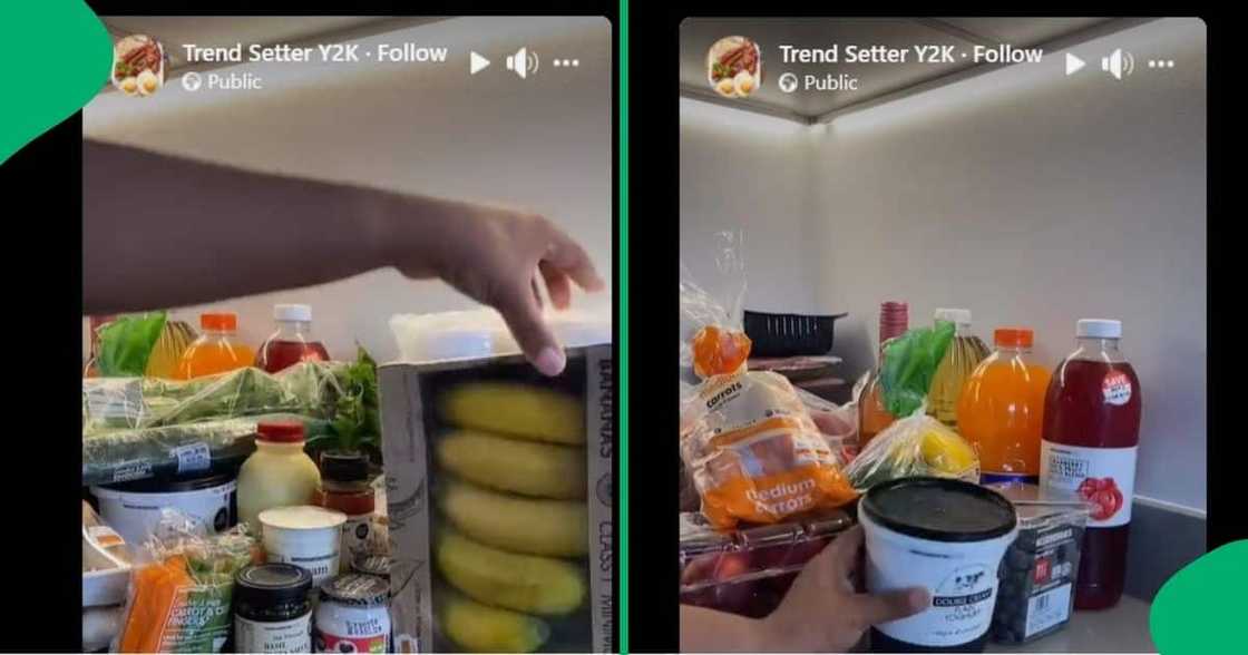 A woman spent R1500 on biweekly groceries from Woolworths. A woman spent R1500 on biweekly groceries from Woolworths.