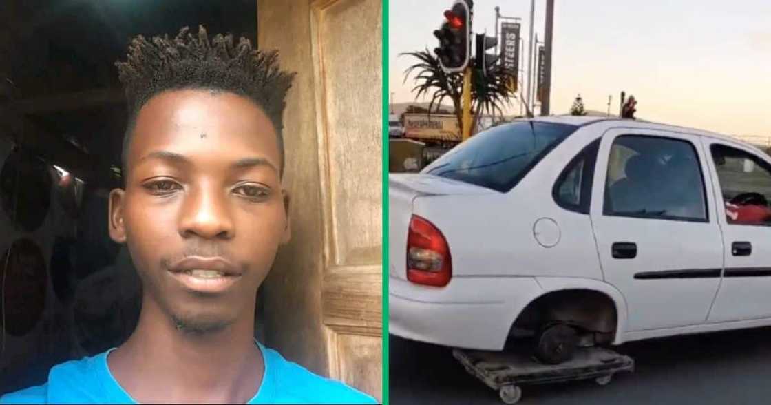 A TikTokker posted a video of a car with three wheels A TikTokker posted a video of a car with three wheels