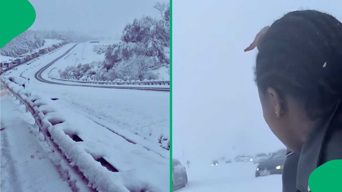 Couple look out for other motorists in thick snow battering KZN, concern touches SA Couple look out for other motorists in thick snow battering KZN, concern touches SA