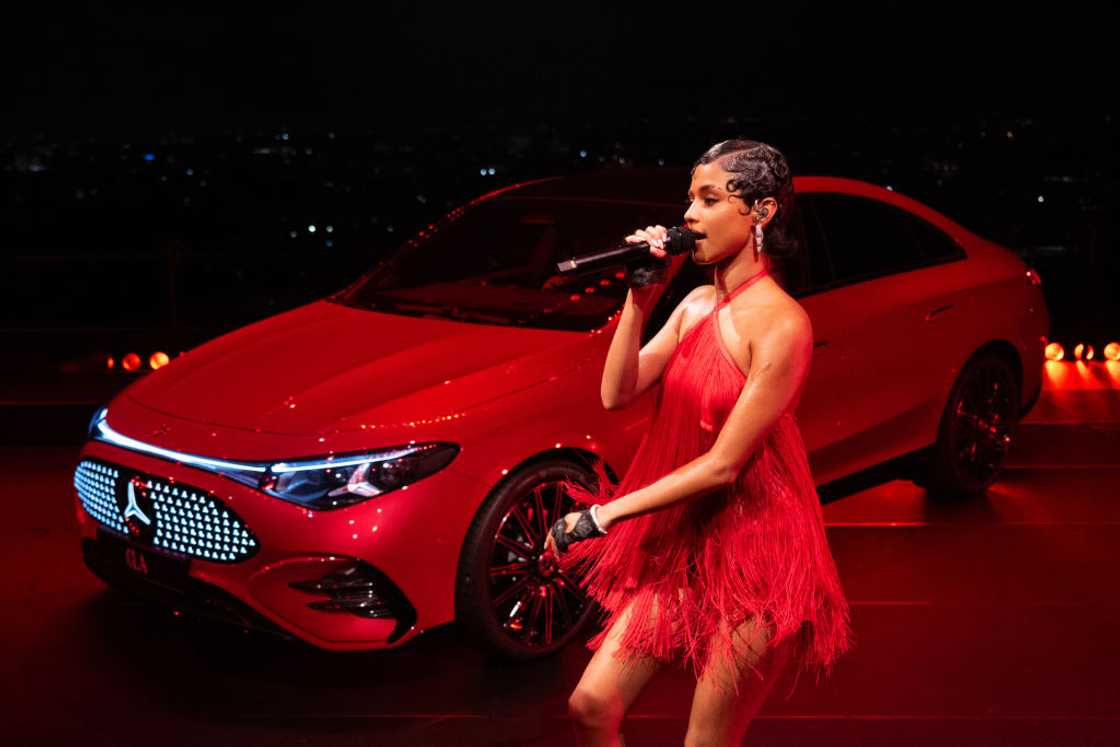 Tyla performed 'Water' at a Mercedes Benz event. Tyla performed 'Water' at a Mercedes Benz event.