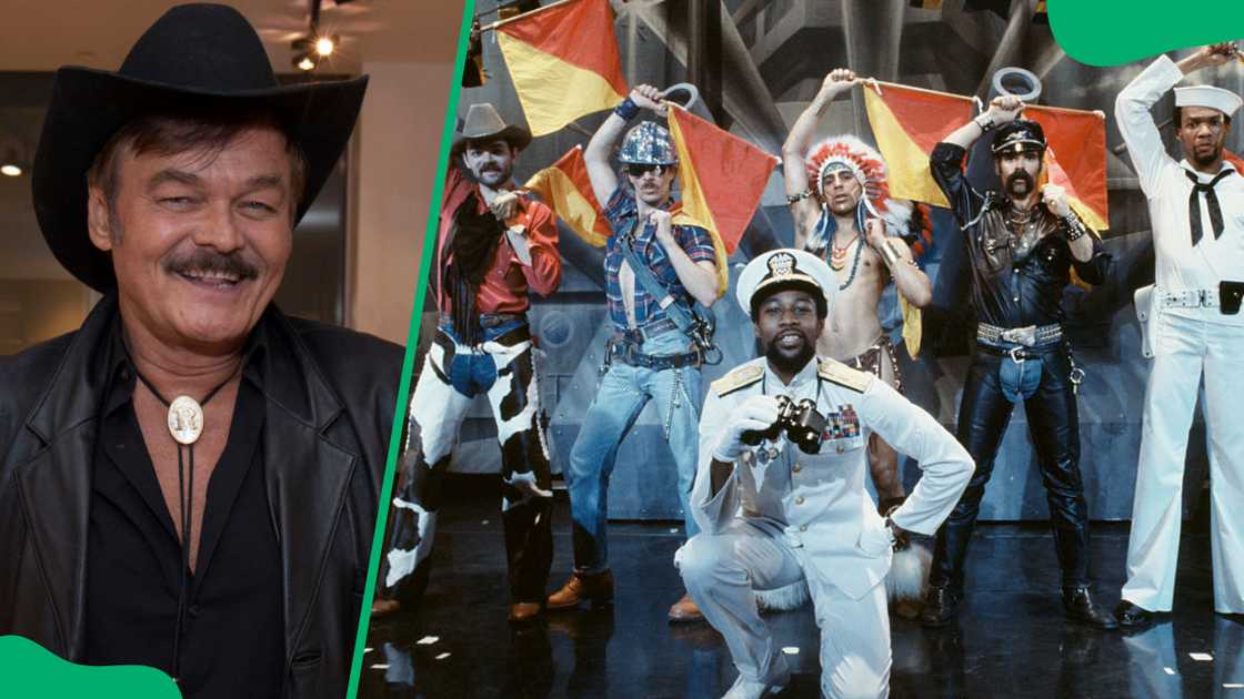 Randy Jones at Bo Concept in 2017 (L). The Village People's original members in 1979 (R) Randy Jones at Bo Concept in 2017 (L). The Village People's original members in 1979 (R)
