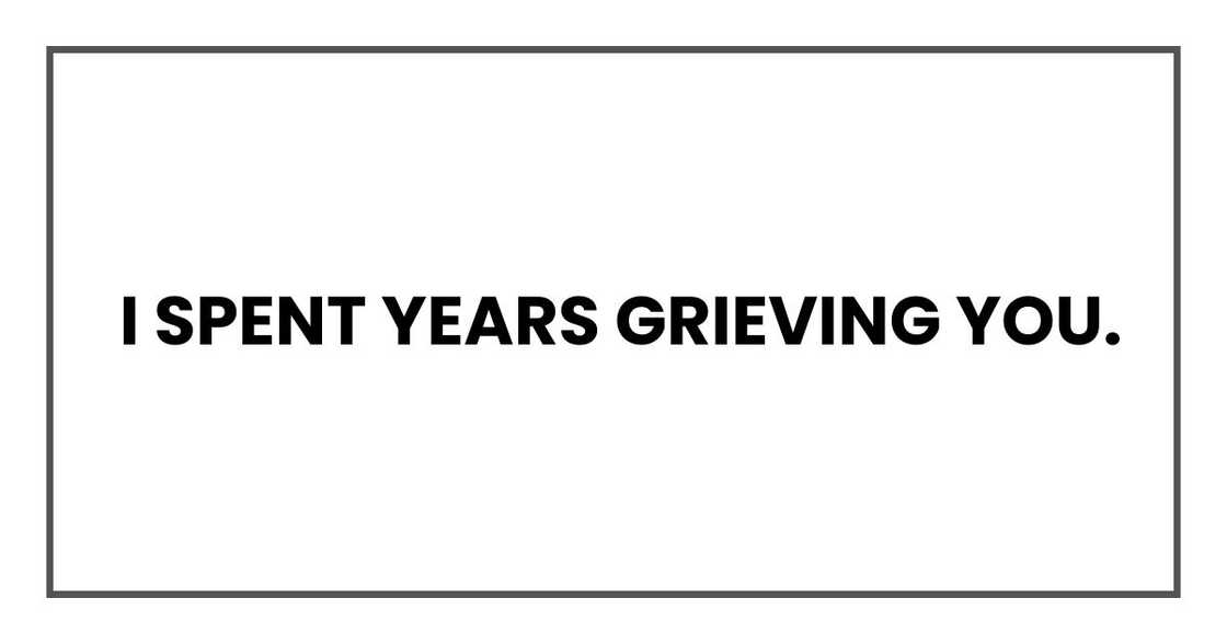 I spent years grieving you I spent years grieving you