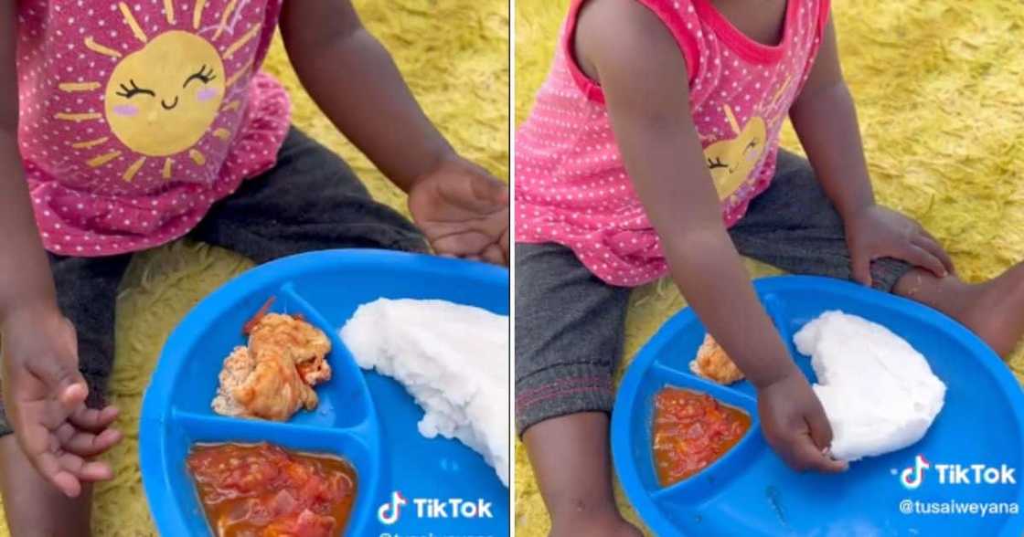 Toddler eating pap goes viral on TikTok Toddler eating pap goes viral on TikTok