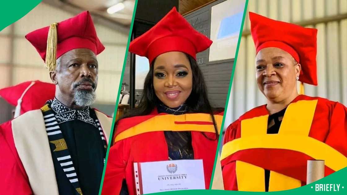 Winnie Mashaba, Elizabeth Serunye and Sello Maake kaNcube have all received honorary doctorates from Trinity International Bible University Winnie Mashaba, Elizabeth Serunye and Sello Maake kaNcube have all received honorary doctorates from Trinity International Bible University