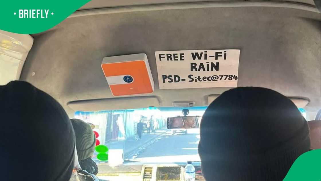 Free Wi-Fi was available on board a South African taxi, which went viral after a passenger shared its photo