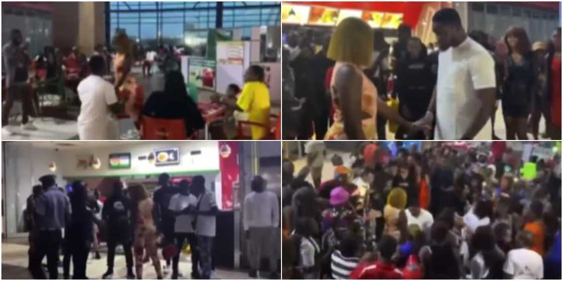 The young lady made a scene at a mall The young lady made a scene at a mall