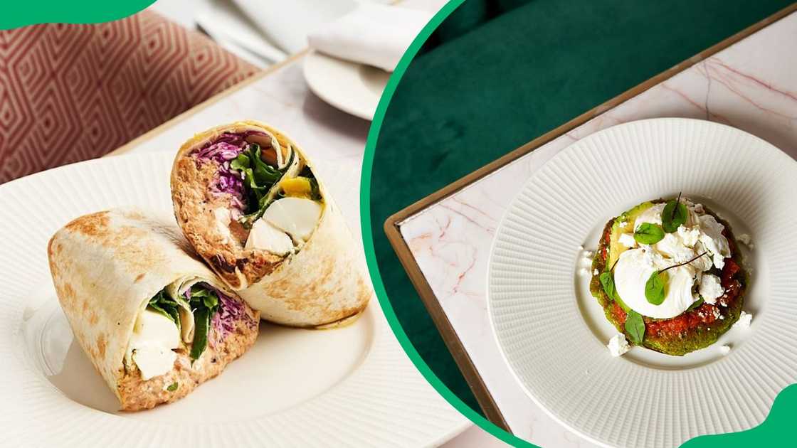Sonny and Irene's wraps (L). The eatery's brunch option (R) Sonny and Irene's wraps (L). The eatery's brunch option (R)