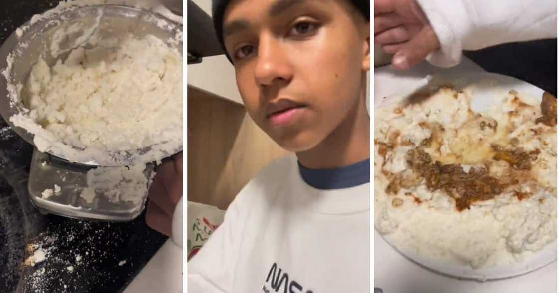 A dude's attempt at making a dish left his friend laughing. A dude's attempt at making a dish left his friend laughing.