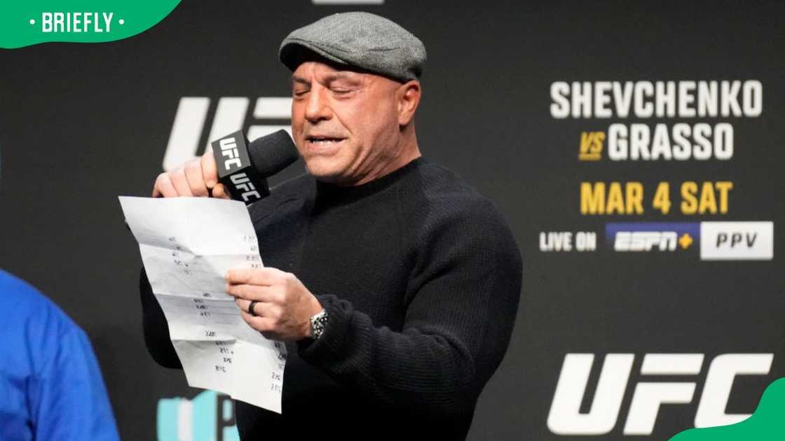 Joe Rogan at the MGM Grand Garden Arena in 2023 Joe Rogan at the MGM Grand Garden Arena in 2023