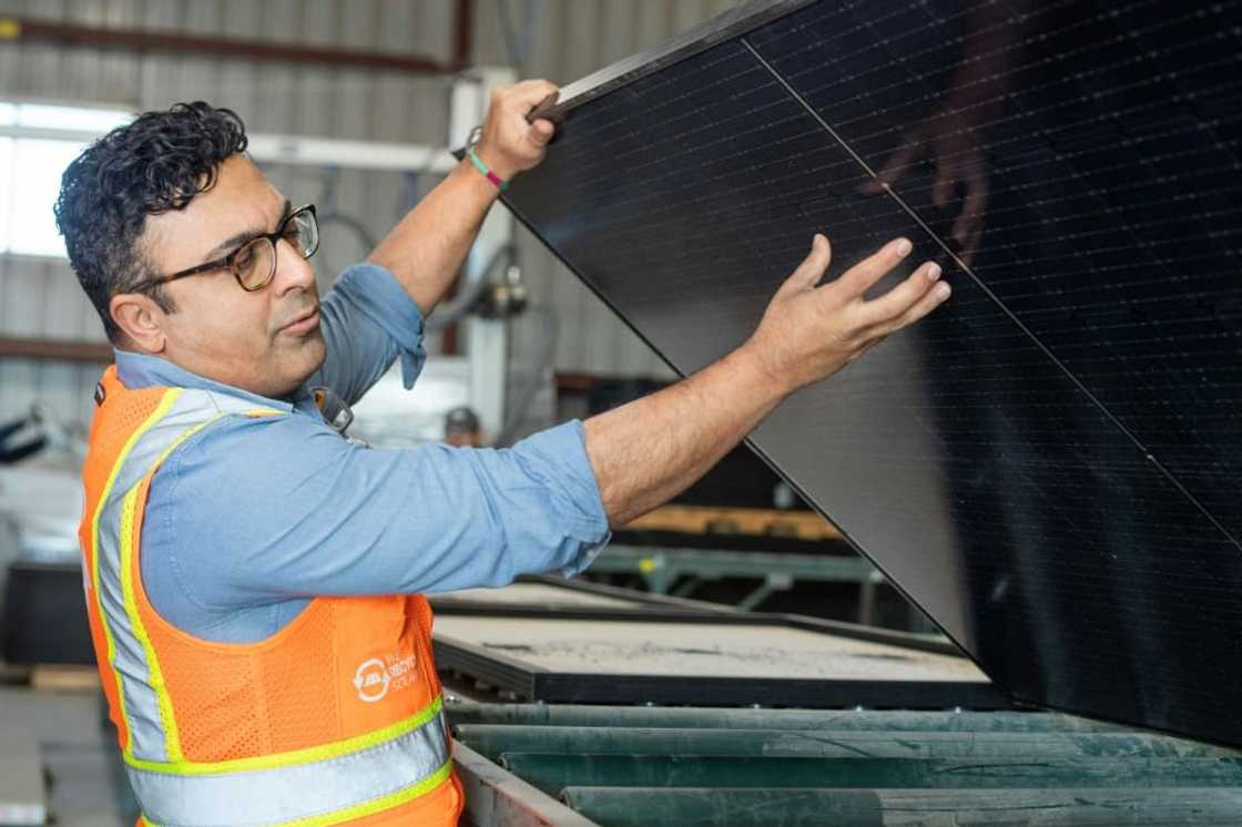 We Recycle Solar CEO Adam Saghei shows damaged solar panels to be recycled at a plant in Yuma, Arizona We Recycle Solar CEO Adam Saghei shows damaged solar panels to be recycled at a plant in Yuma, Arizona