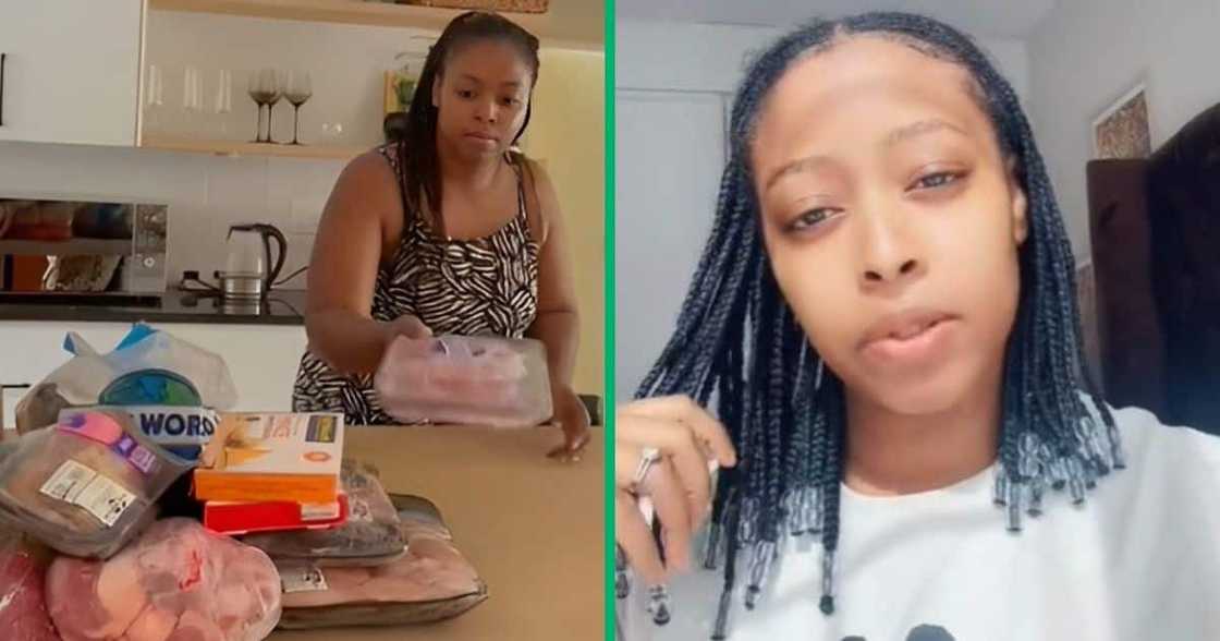 Woman in TikTok video unpacks R4k groceries Woman in TikTok video unpacks R4k groceries