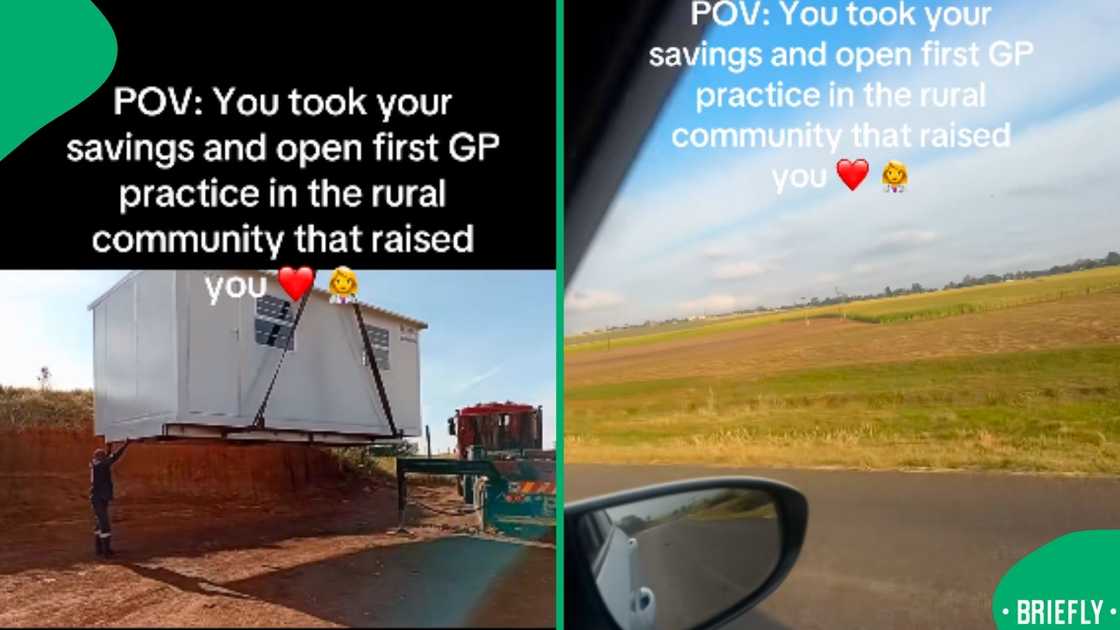 A view of a rural South African landscape from a car window on the right