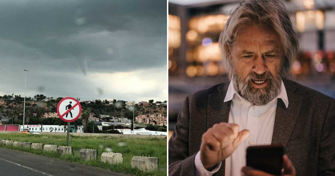 A massive funnel cloud formed over the East Rand. A massive funnel cloud formed over the East Rand.