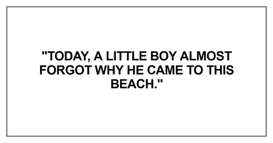 a little boy almost forgot why he came to this