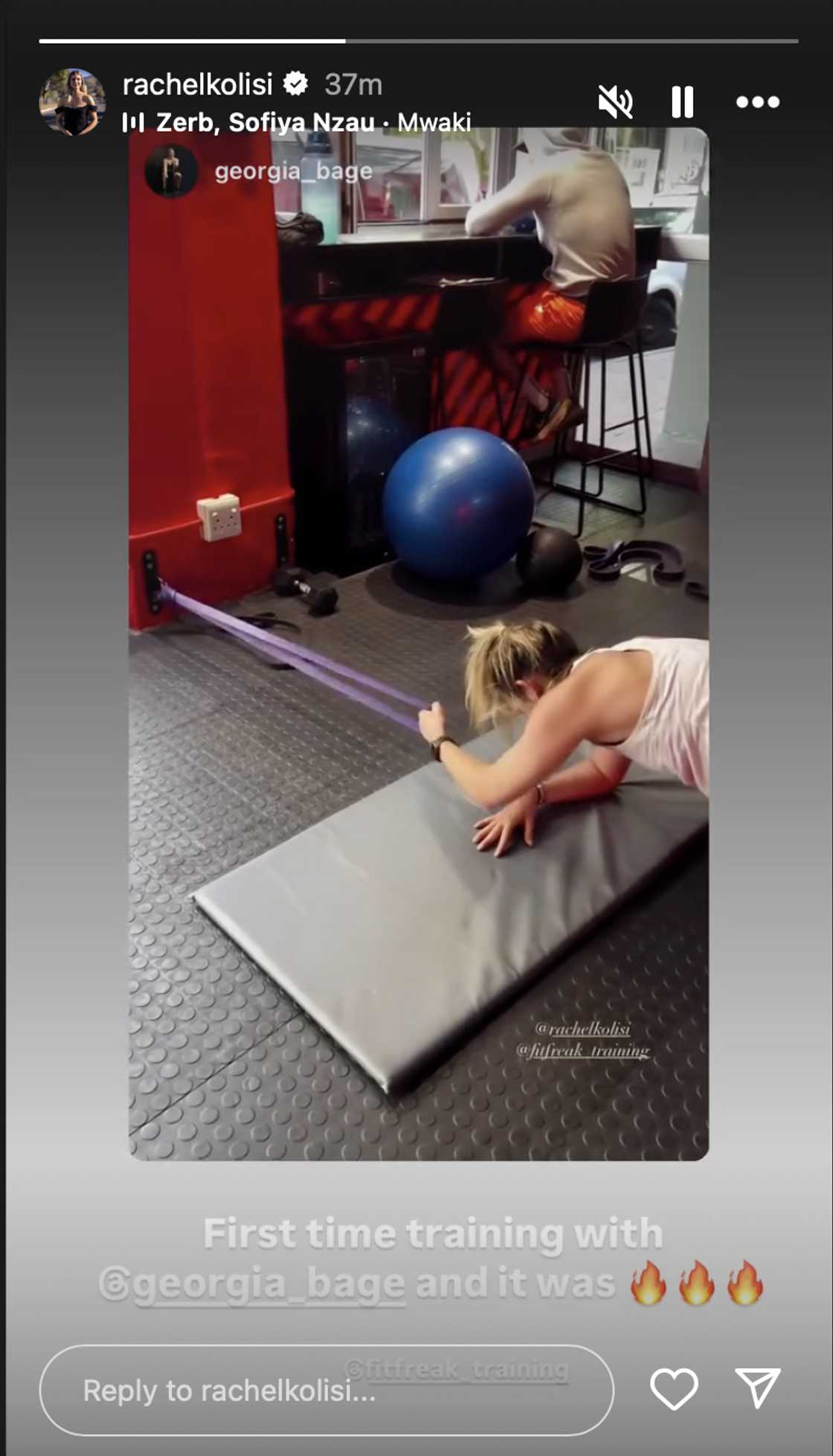 Rachel Kolisi works out at the gym. Rachel Kolisi works out at the gym.