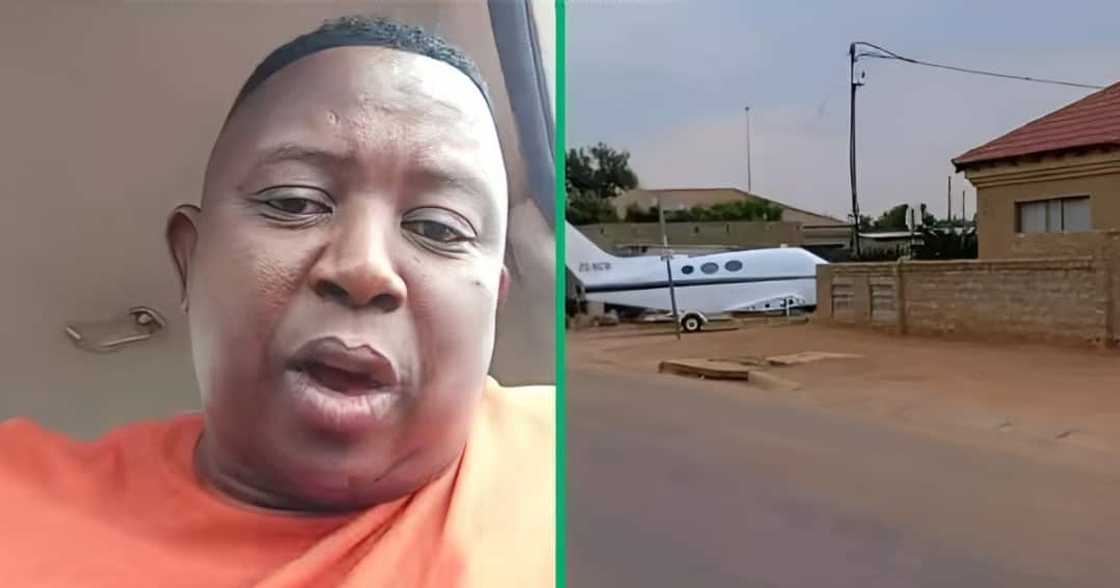 A man from Pretoria showed an aeroplane parked in a yard in Soshanguve A man from Pretoria showed an aeroplane parked in a yard in Soshanguve