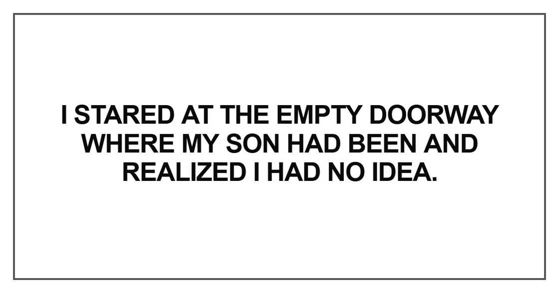I stared at the empty doorway I stared at the empty doorway