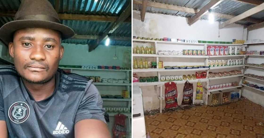 Twitter user @Nangams02286201and his spaza shop Twitter user @Nangams02286201and his spaza shop