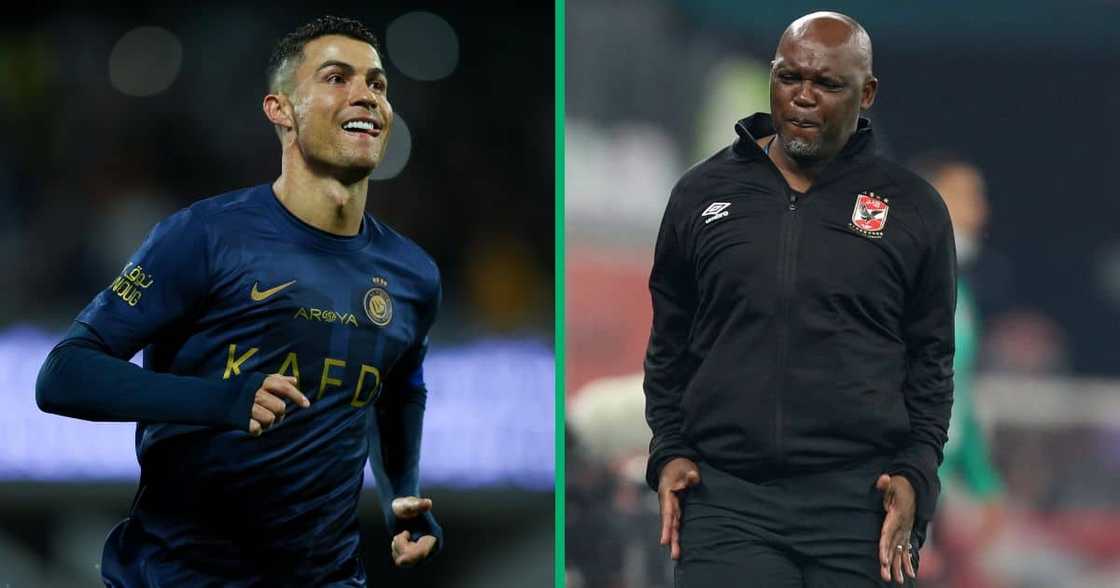 Pitso Mosimane suffered an 8-0 loss to Cristiano Ronaldo's Al-Nassr side.