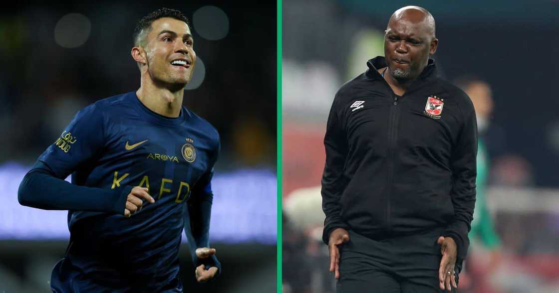 Pitso Mosimane suffered an 8-0 loss to Cristiano Ronaldo's Al-Nassr side. Pitso Mosimane suffered an 8-0 loss to Cristiano Ronaldo's Al-Nassr side.