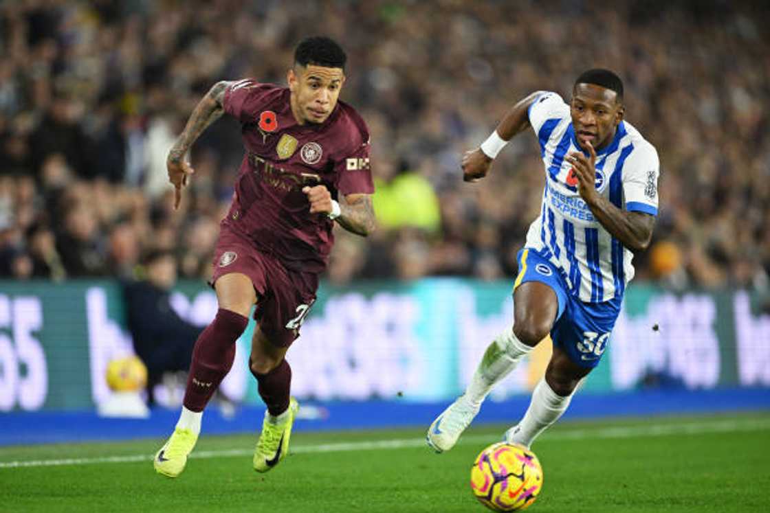 Savinho and Pervis Estupinan at Amex Stadium