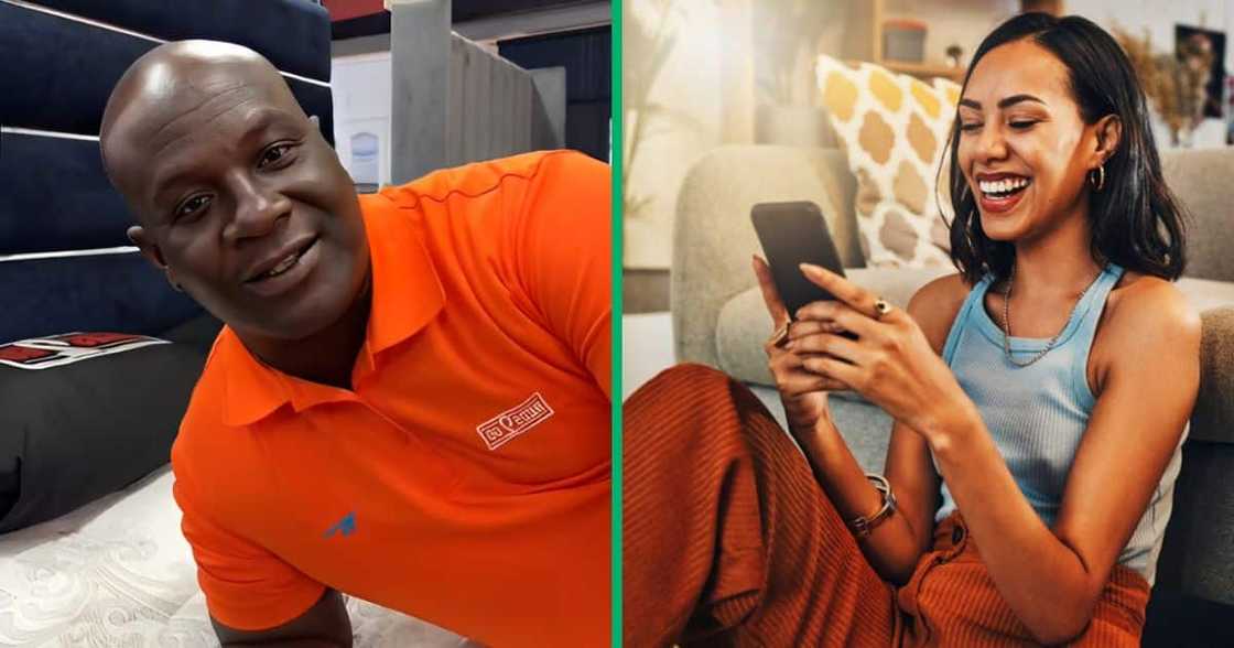 A TikTok video of a man hilariously promoting beds at work goes viral. A TikTok video of a man hilariously promoting beds at work goes viral.