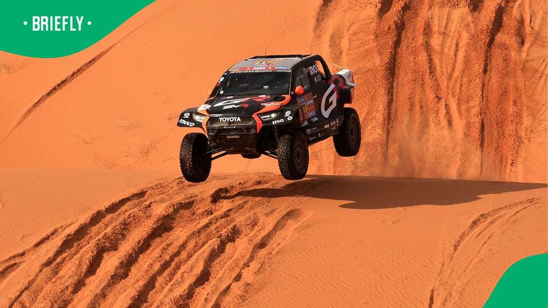 Henk Lategan and Brett Cummings competed at the 2025 Dakar Rally in a Toyota Hilux.