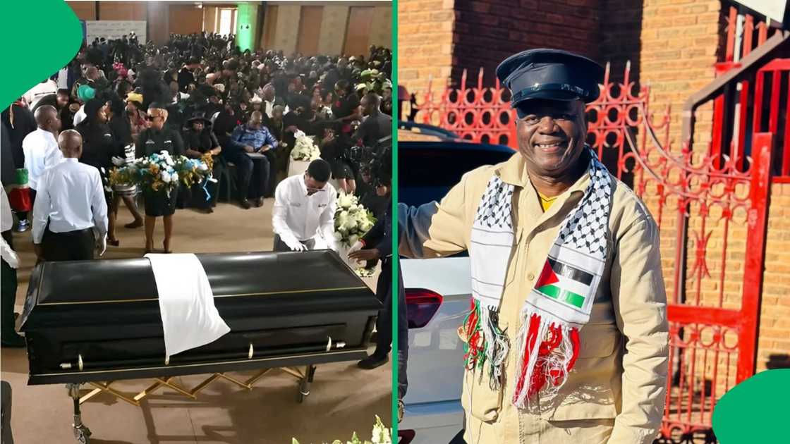 Solly Moholo's coffin enters special provincial funeral venue amid song and dance