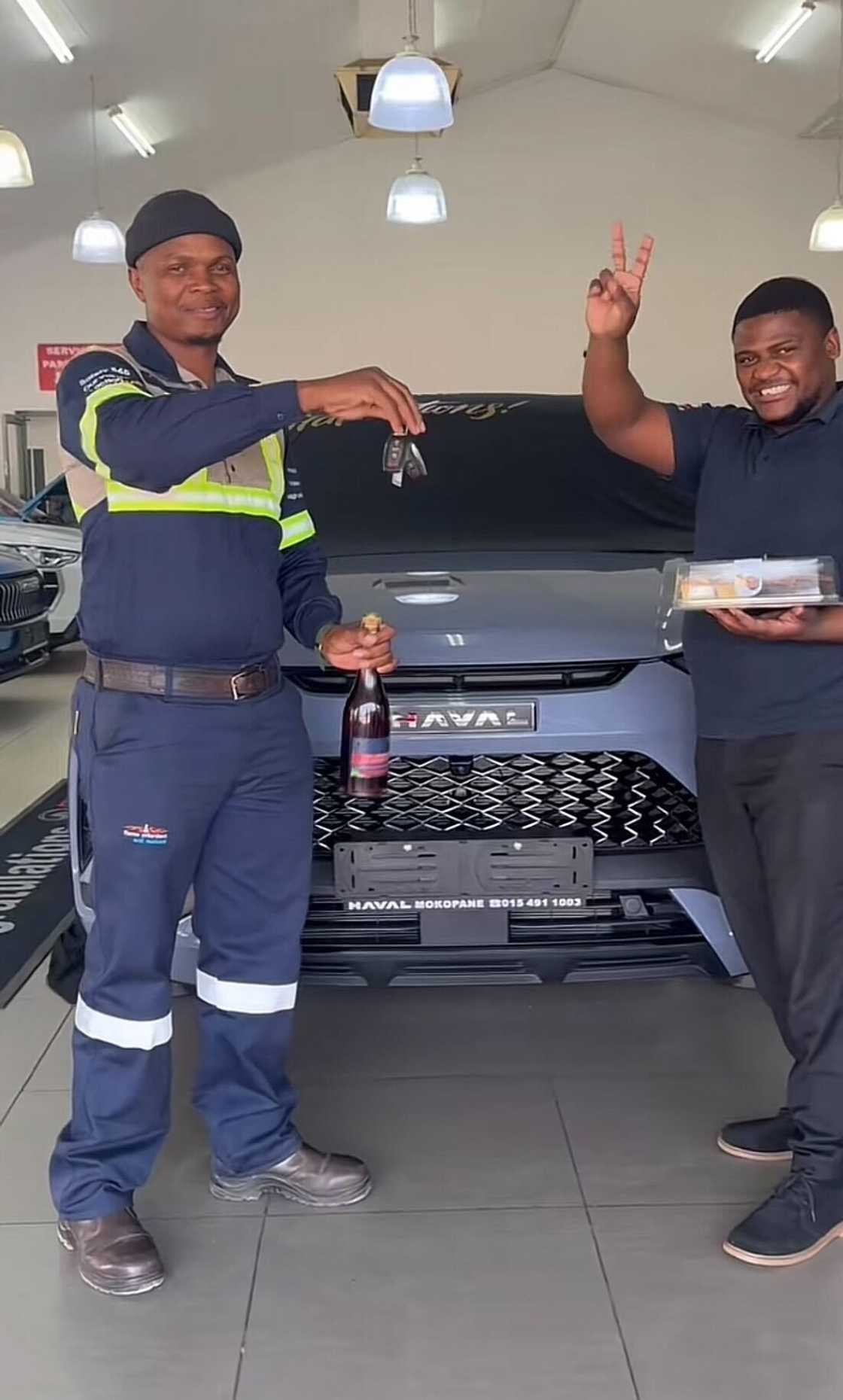 A South African man flaunted his new car in a TikTok video.