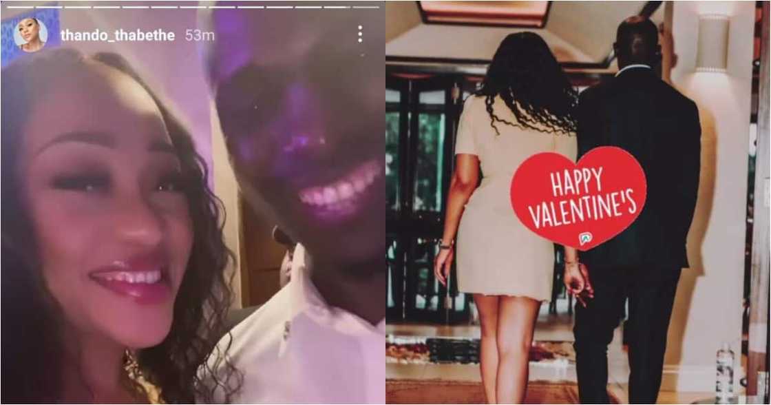 Thando Thabethe shows off her tall, dark and handsome bae Thando Thabethe shows off her tall, dark and handsome bae