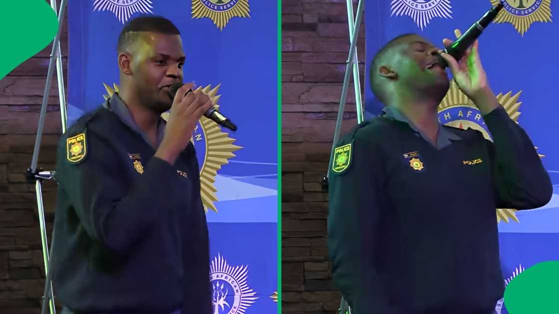 TikTok users were impressed after hearing a talented officer singing at a work event TikTok users were impressed after hearing a talented officer singing at a work event