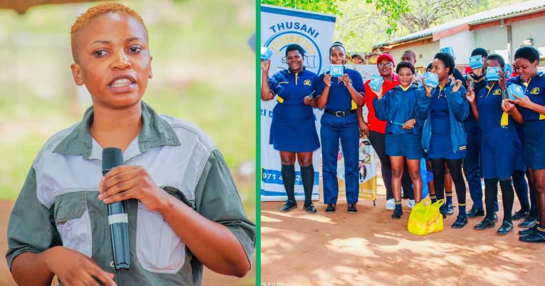 The construction worker in Limpopo could not afford pads when growing up and wants to give back to schools in need