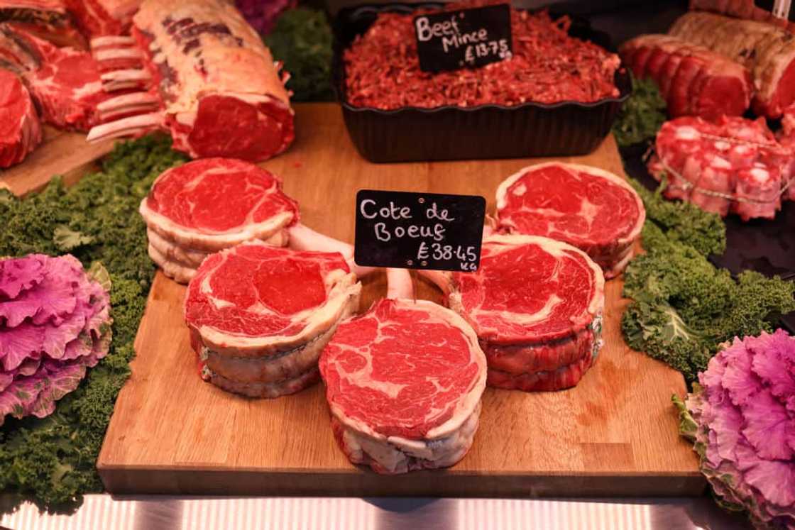Cote de Boeuf steak on display at Borough Market in London, United Kingdom