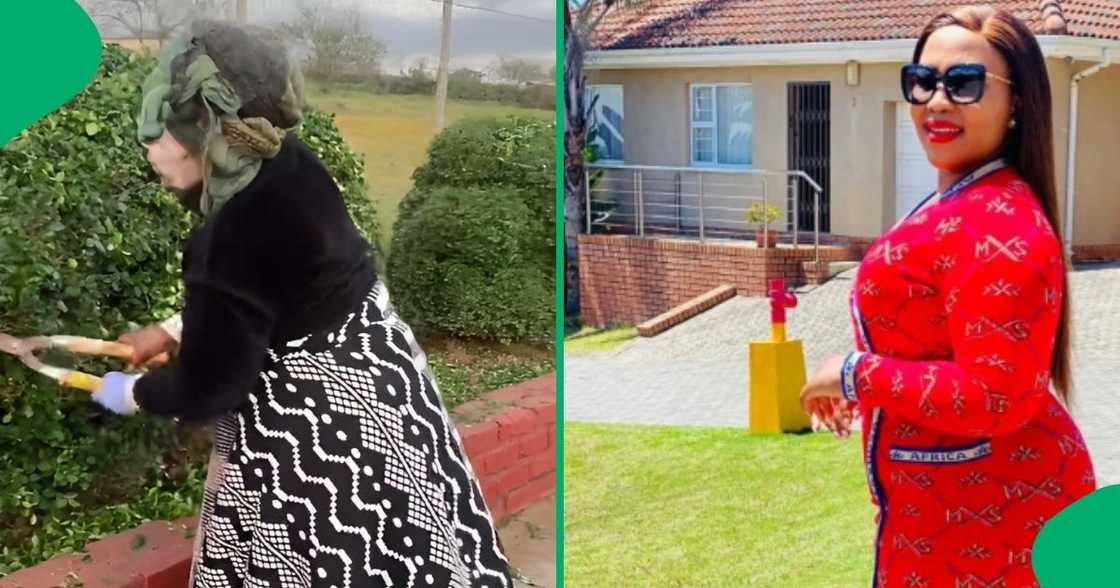 A gogo used her daughter’s R17k Maxhosa jersey as garden gear, leaving the internet in laughter. A gogo used her daughter’s R17k Maxhosa jersey as garden gear, leaving the internet in laughter.
