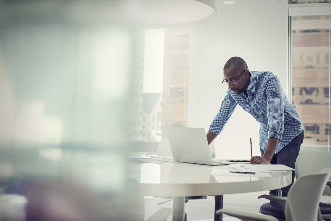 A businessman working in office A businessman working in office