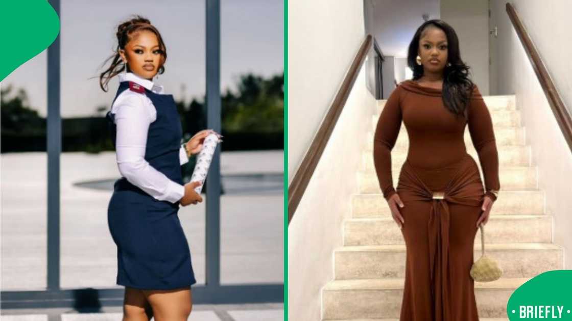 The image on the right showed the new nurse in a brown dress