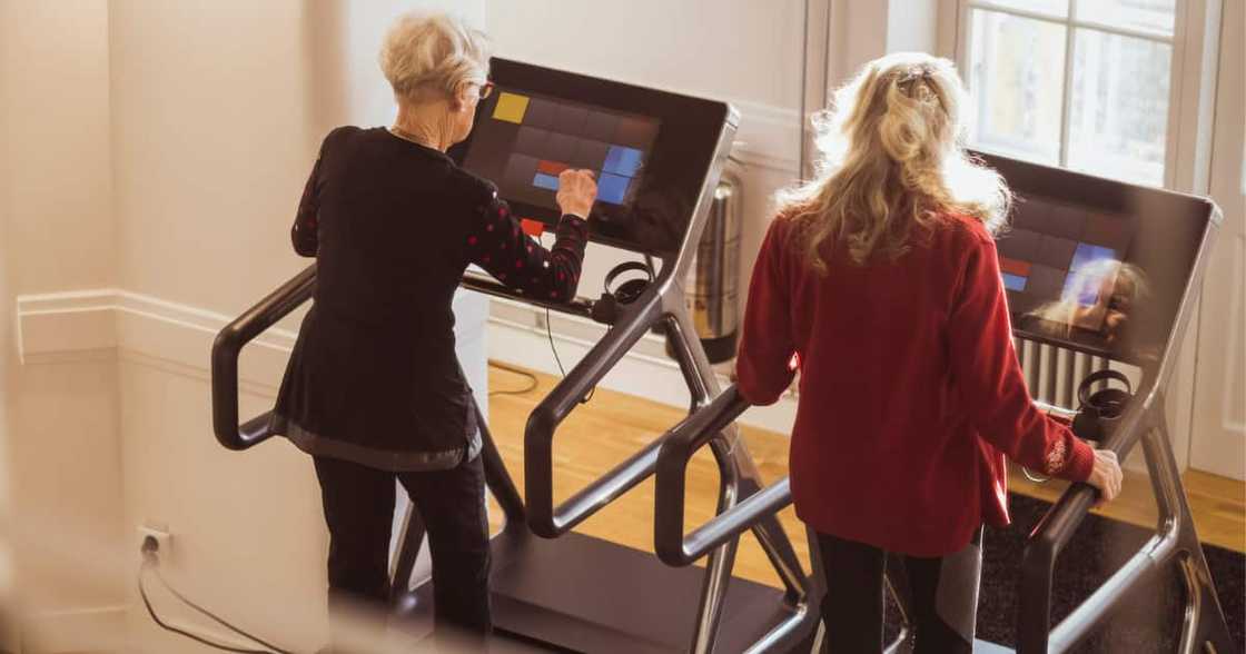 The 103-year-old woman enjoys exercising The 103-year-old woman enjoys exercising