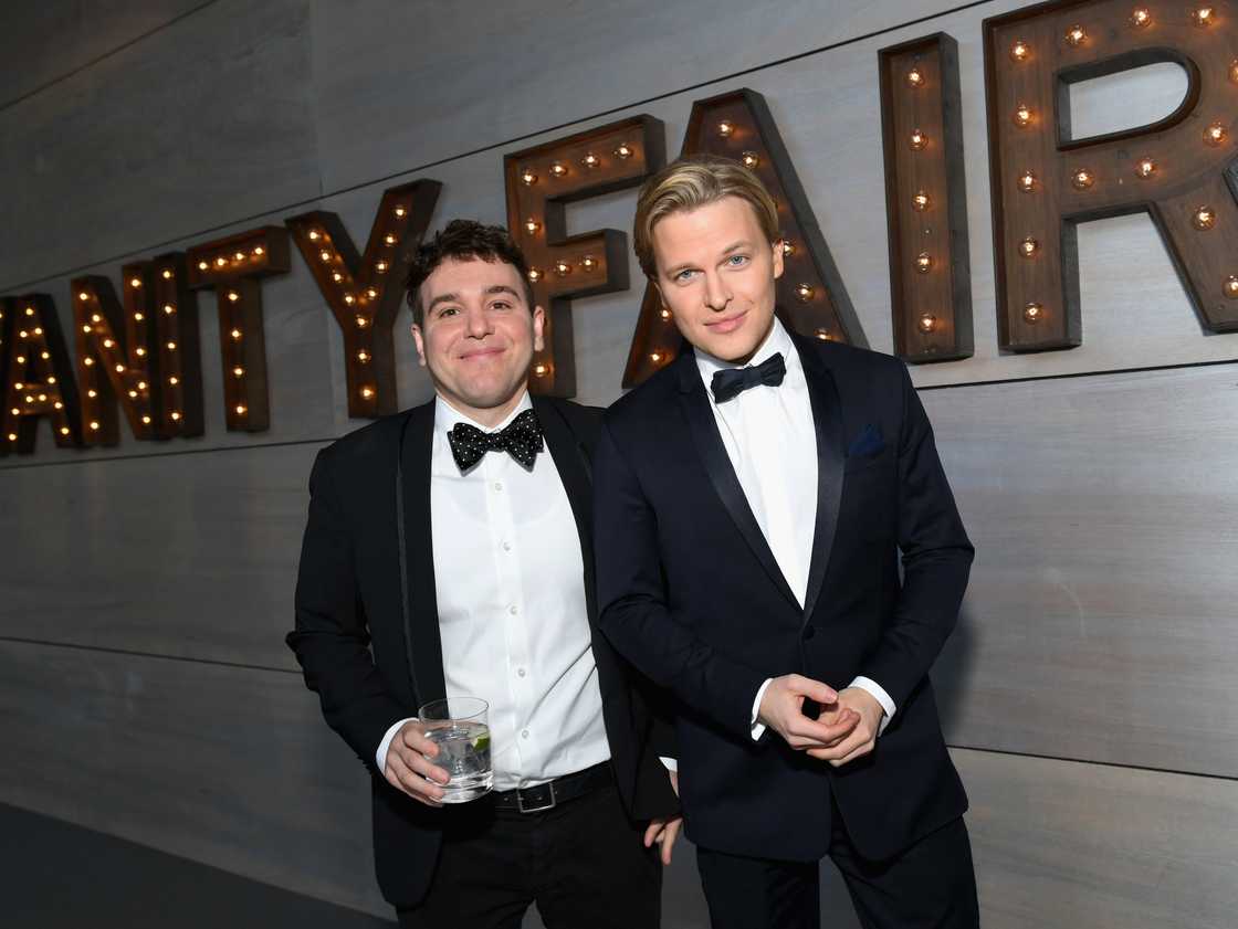 Jon Lovett and Ronan Farrow in Beverly Hills, California